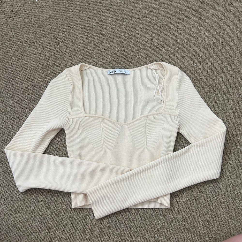 Zara cream cropped sweater